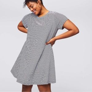 Loft Striped Swing Dress with Back Bow